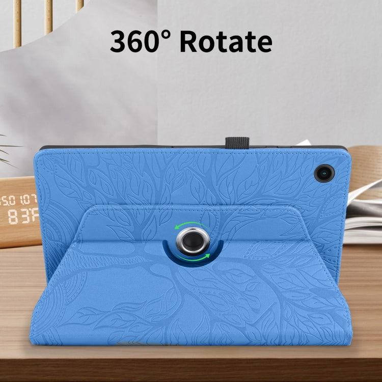 For Lenovo Tab M10 Plus 10.6 3rd Gen Tree Life Embossed Rotation Leather Smart Tablet Case