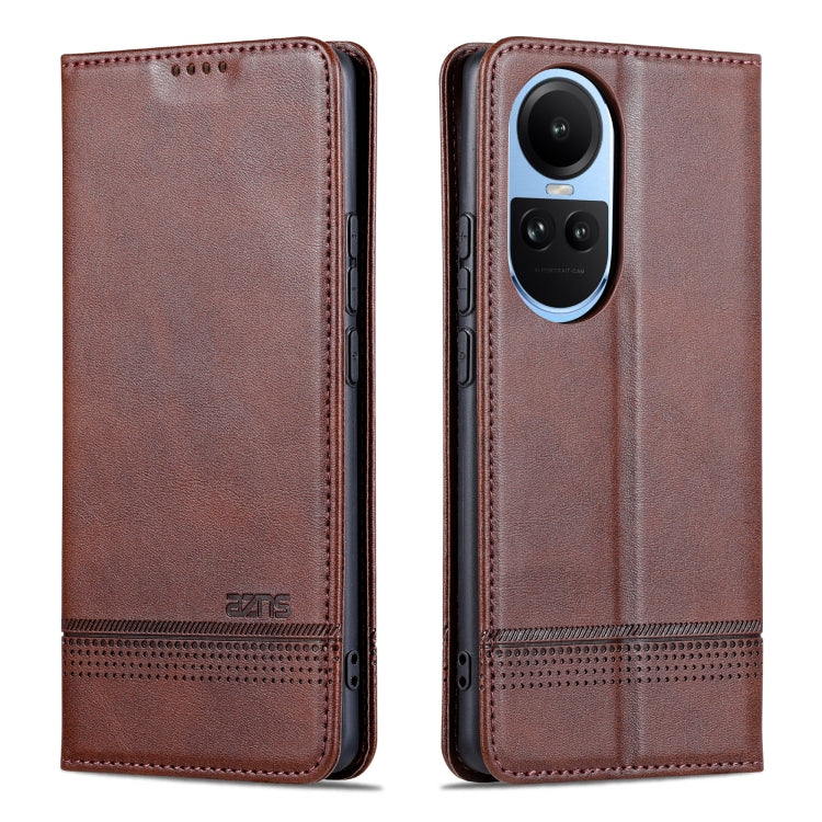 For OPPO Reno10 Global AZNS Magnetic Calf Texture Flip Leather Phone Case