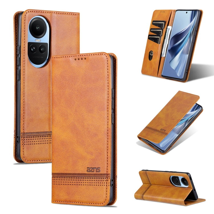 For OPPO Reno10 Global AZNS Magnetic Calf Texture Flip Leather Phone Case