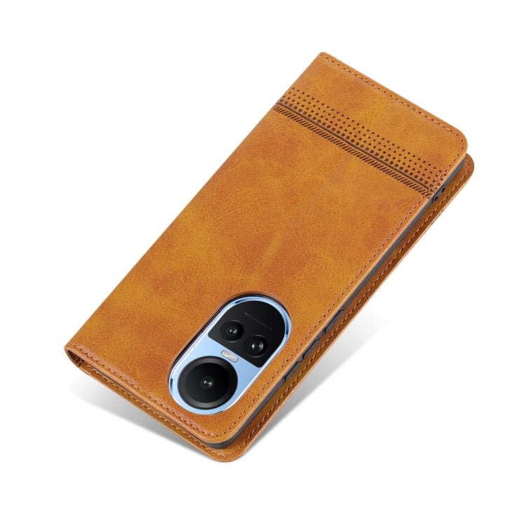 For OPPO Reno10 Global AZNS Magnetic Calf Texture Flip Leather Phone Case