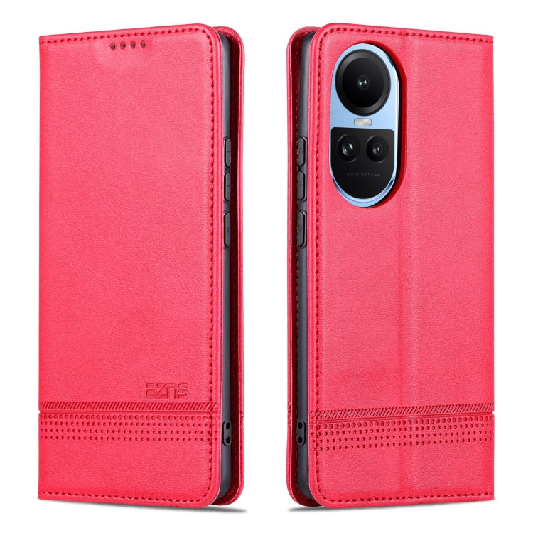 For OPPO Reno10 Global AZNS Magnetic Calf Texture Flip Leather Phone Case
