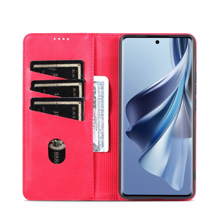 For OPPO Reno10 Global AZNS Magnetic Calf Texture Flip Leather Phone Case