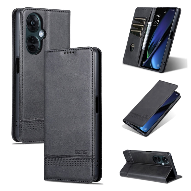 For OPPO K11 5G / OnePlus Nord CE3 AZNS Magnetic Calf Texture Flip Leather Phone Case