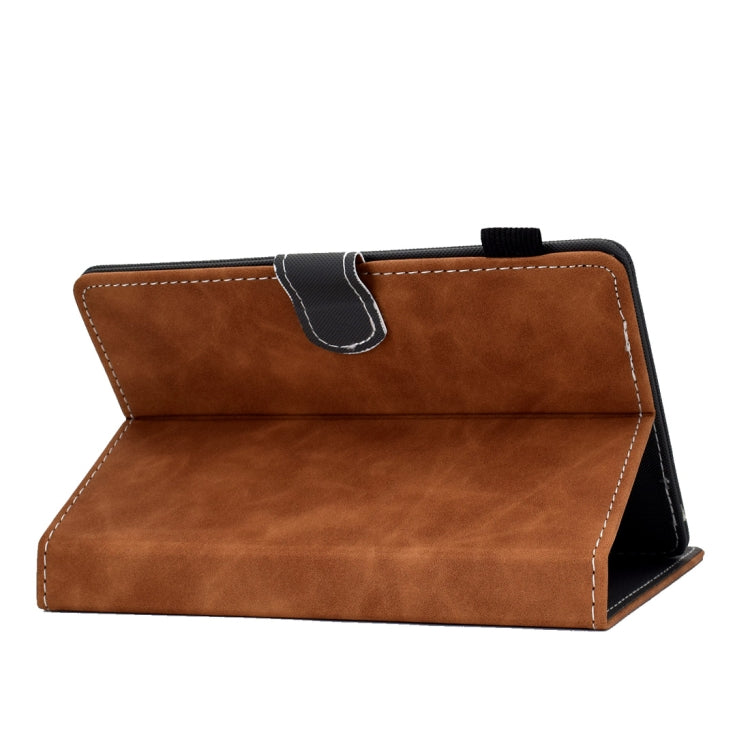 For 7 inch Tablet PC Universal Cowhide Texture Horizontal Flip Leather Case with Holder & Card Slots & Pen Slot