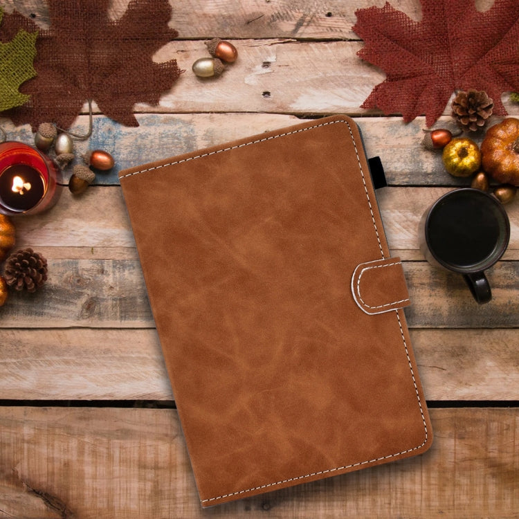 For 7 inch Tablet PC Universal Cowhide Texture Horizontal Flip Leather Case with Holder & Card Slots & Pen Slot