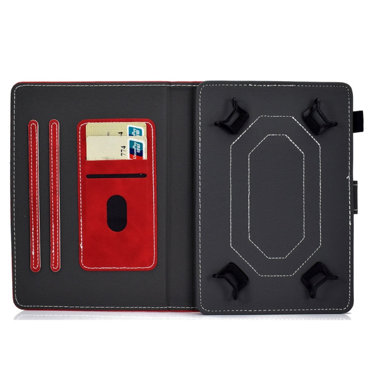 For 7 inch Tablet PC Universal Cowhide Texture Horizontal Flip Leather Case with Holder & Card Slots & Pen Slot
