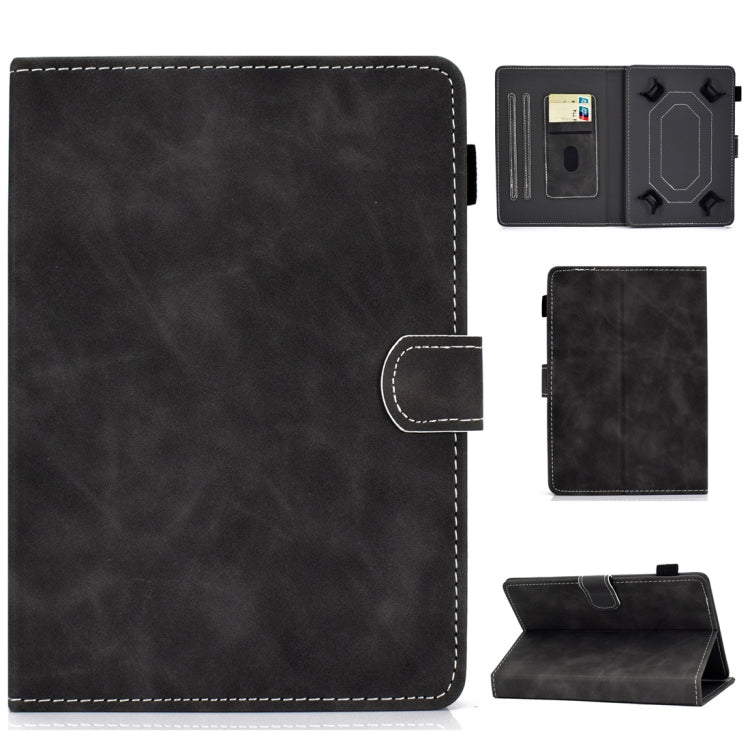 For 7 inch Tablet PC Universal Cowhide Texture Horizontal Flip Leather Case with Holder & Card Slots & Pen Slot