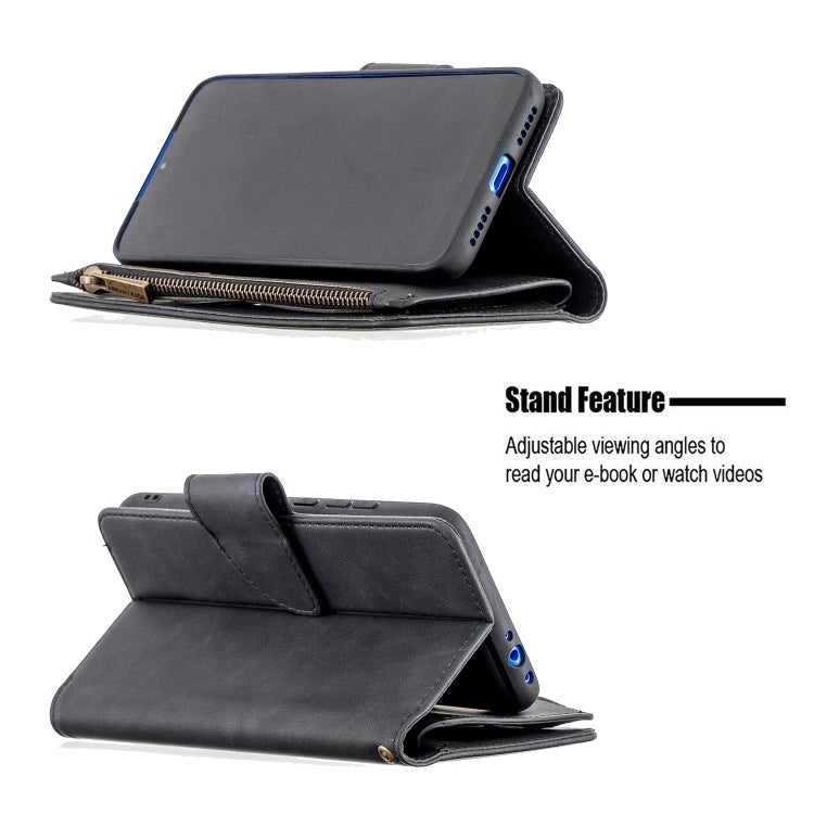 For Xiaomi Redmi 7 Skin Feel Detachable Magnetic Zipper Horizontal Flip PU Leather Case with Multi-Card Slots & Holder & Wallet & Photo Frame & Lanyard