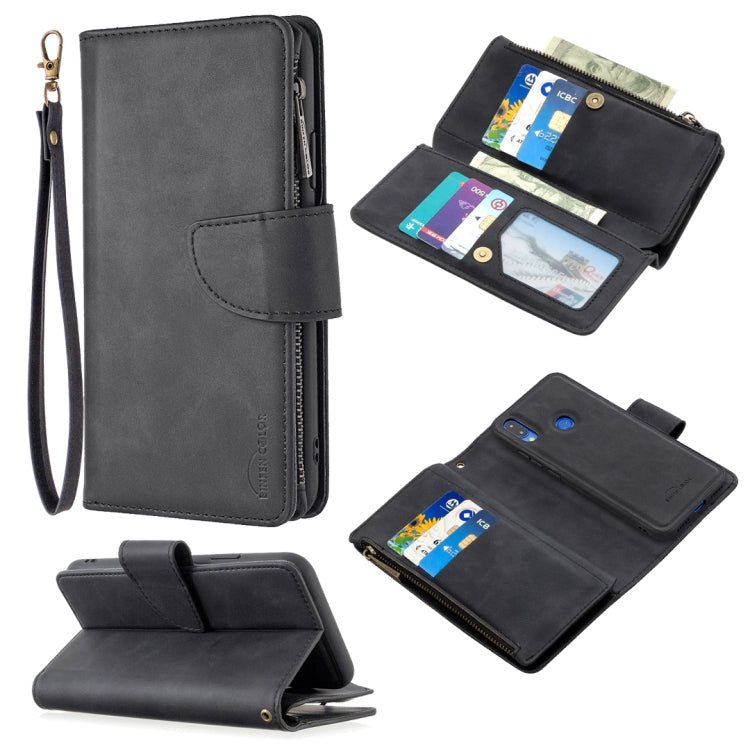 For Xiaomi Redmi Note 7 Skin Feel Detachable Magnetic Zipper Horizontal Flip PU Leather Case with Multi-Card Slots & Holder & Wallet & Photo Frame & Lanyard