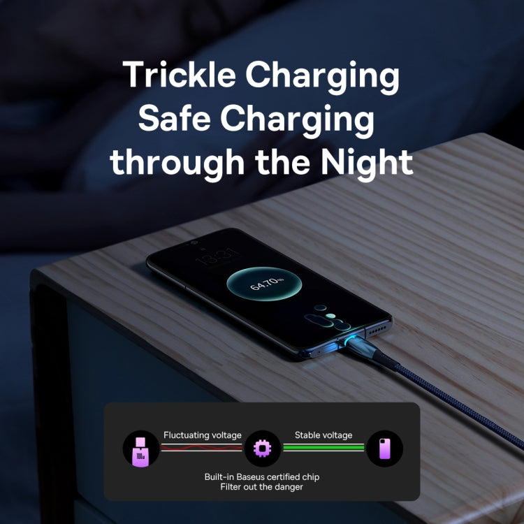 Baseus Lamp Ring Series 100W USB to USB-C/Type-C Fast Charge Data Cable, Length: 1m