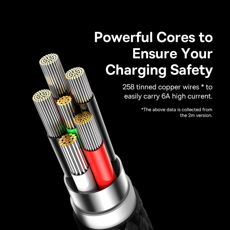Baseus Lamp Ring Series 100W USB to USB-C/Type-C Fast Charge Data Cable, Length: 2m