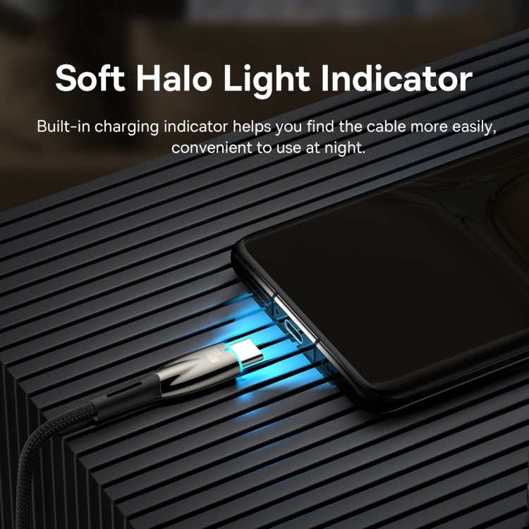 Baseus Lamp Ring Series 100W USB to USB-C/Type-C Fast Charge Data Cable, Length: 2m