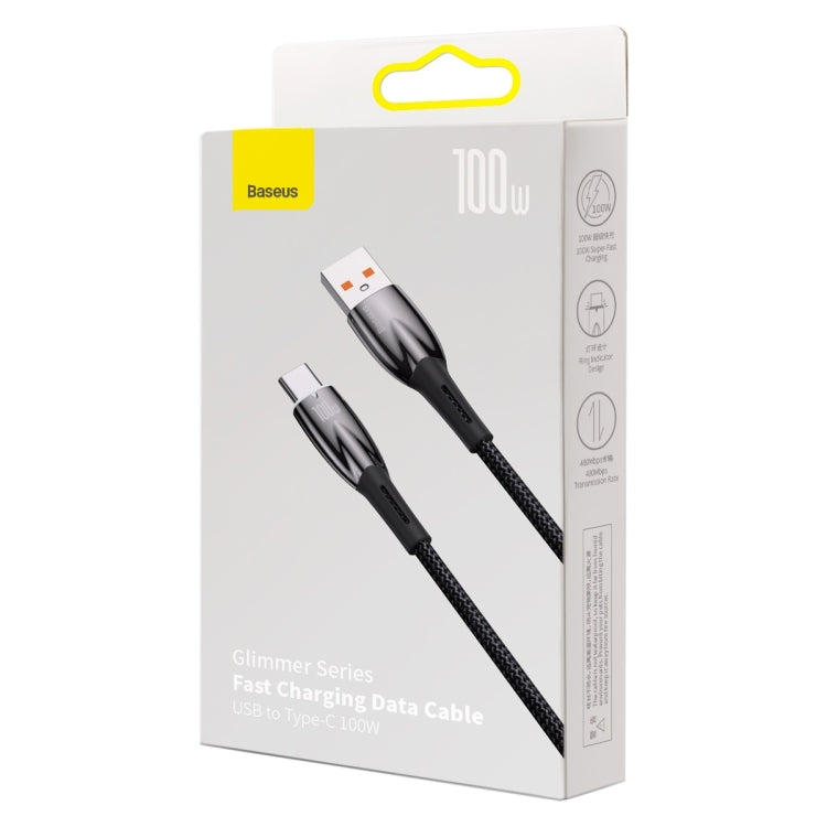 Baseus Lamp Ring Series 100W USB to USB-C/Type-C Fast Charge Data Cable, Length: 2m