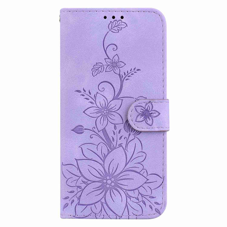 For Wiko Y82 Lily Embossed Leather Phone Case