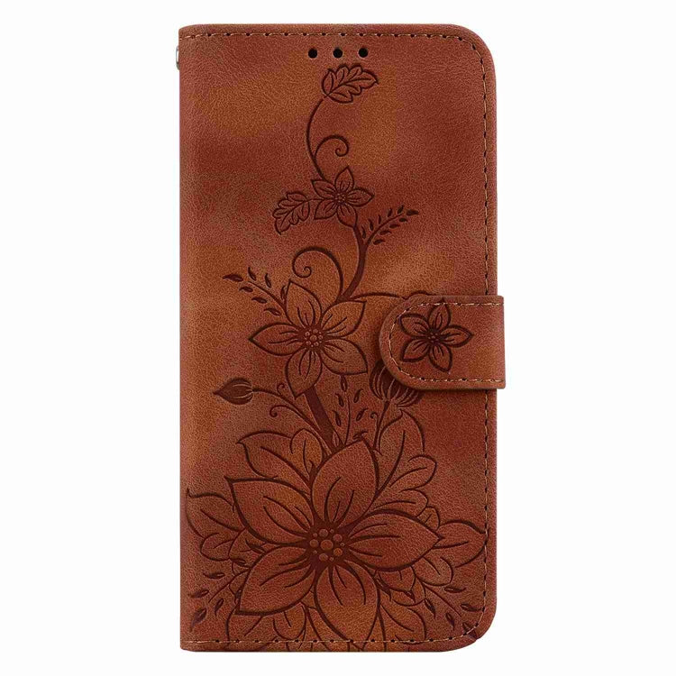 For Wiko Y82 Lily Embossed Leather Phone Case