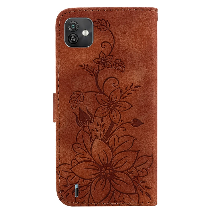 For Wiko Y82 Lily Embossed Leather Phone Case