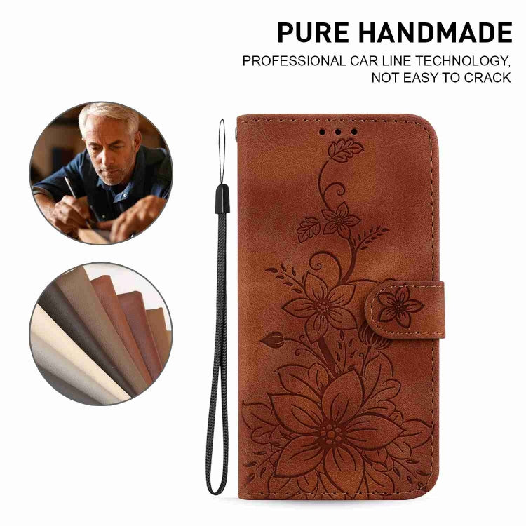 For Wiko Y82 Lily Embossed Leather Phone Case