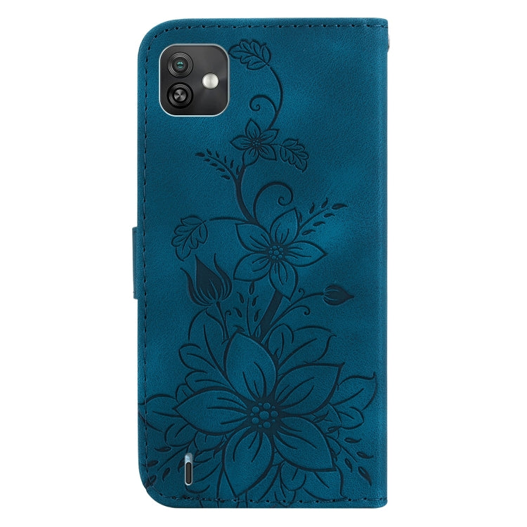 For Wiko Y82 Lily Embossed Leather Phone Case