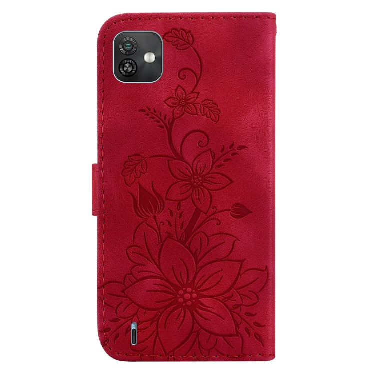 For Wiko Y82 Lily Embossed Leather Phone Case