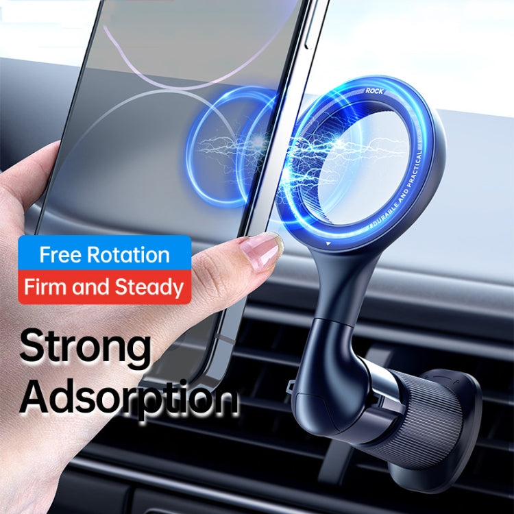 ROCK RPH1000 Car Air Vent Rotating Magnetic Ring Phone Mount(Black)