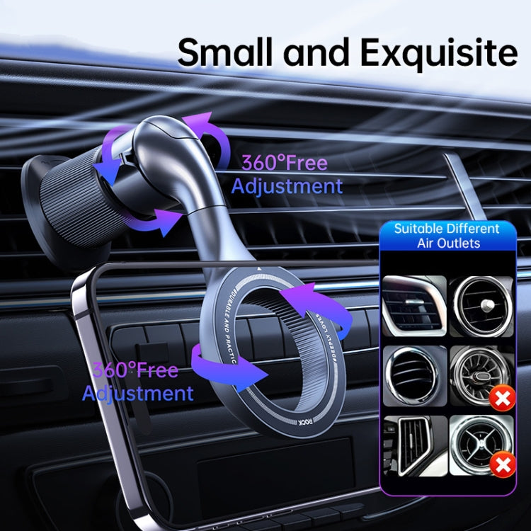 ROCK RPH1000 Car Air Vent Rotating Magnetic Ring Phone Mount(Black)