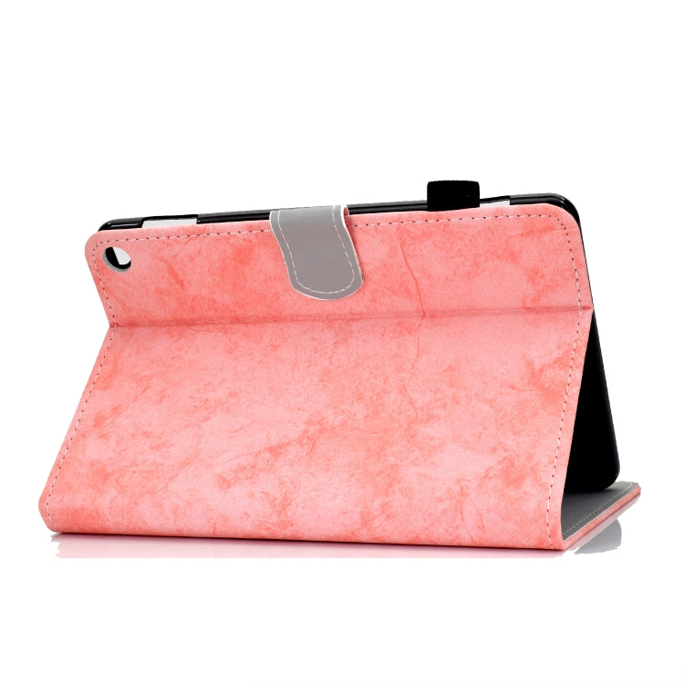 For Amazon Kindle Fire HD 8 (2020) Marble Style Cloth Texture Tablet PC Protective Leather Case with Bracket & Card Slot & Pen Slot & Anti Skid Strip & Wake-up / Sleep Function