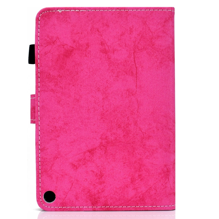 For Amazon Kindle Fire HD 8 (2020) Marble Style Cloth Texture Tablet PC Protective Leather Case with Bracket & Card Slot & Pen Slot & Anti Skid Strip & Wake-up / Sleep Function