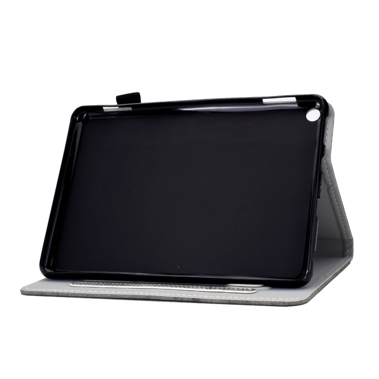 For Amazon Kindle Fire HD 8 (2020) Marble Style Cloth Texture Tablet PC Protective Leather Case with Bracket & Card Slot & Pen Slot & Anti Skid Strip & Wake-up / Sleep Function