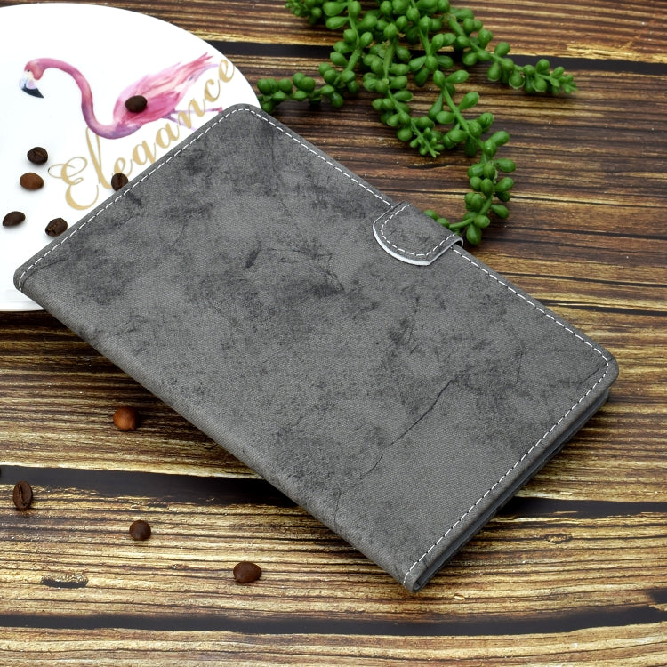 For Amazon Kindle Fire HD 8 (2020) Marble Style Cloth Texture Tablet PC Protective Leather Case with Bracket & Card Slot & Pen Slot & Anti Skid Strip & Wake-up / Sleep Function