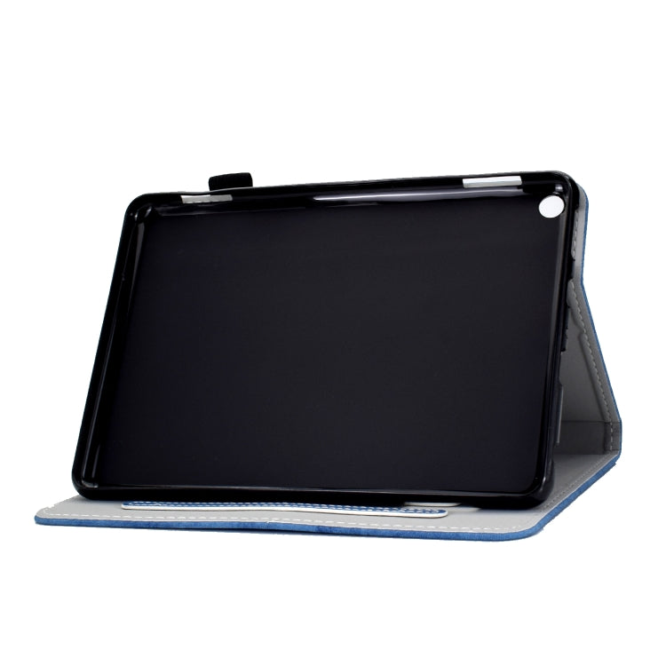 For Amazon Kindle Fire HD 8 (2020) Marble Style Cloth Texture Tablet PC Protective Leather Case with Bracket & Card Slot & Pen Slot & Anti Skid Strip & Wake-up / Sleep Function