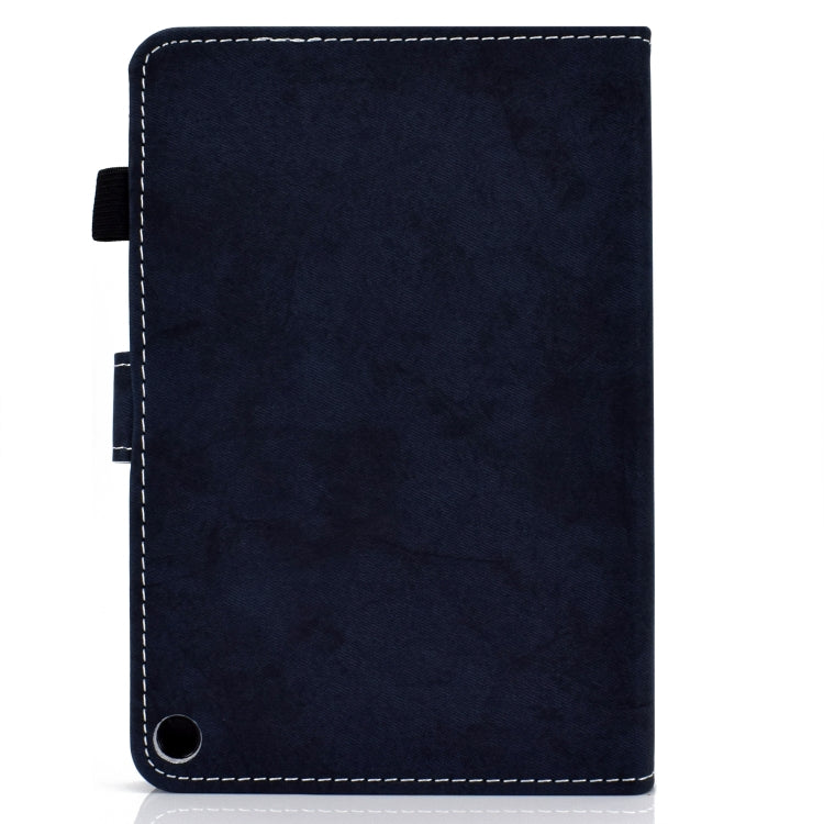 For Amazon Kindle Fire HD 8 (2020) Marble Style Cloth Texture Tablet PC Protective Leather Case with Bracket & Card Slot & Pen Slot & Anti Skid Strip & Wake-up / Sleep Function