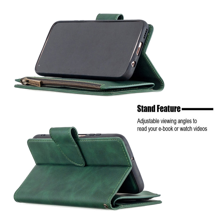 For Huawei P40 Lite Skin Feel Detachable Magnetic Zipper Horizontal Flip PU Leather Case with Holder & Card Slots & Wallet & Photo Frame & Lanyard