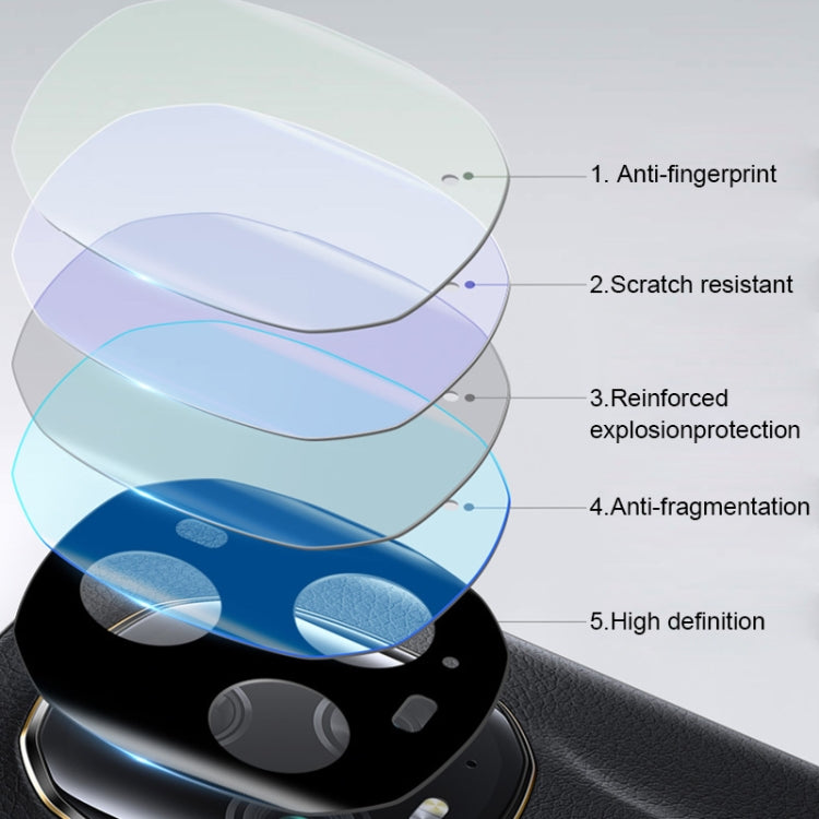 For Honor Magic5 Ultimate 50pcs Curved Surface Hot Bending Full Glue Rear Camera Lens Film