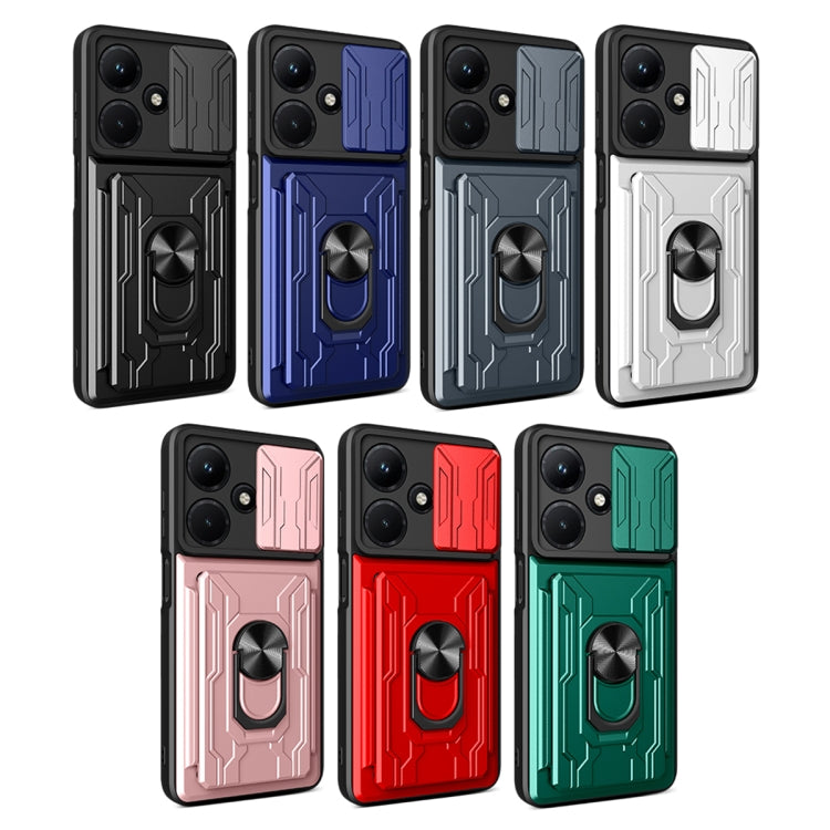 For Infinix Hot 30i Sliding Camshield TPU+PC Phone Case with Card Slot