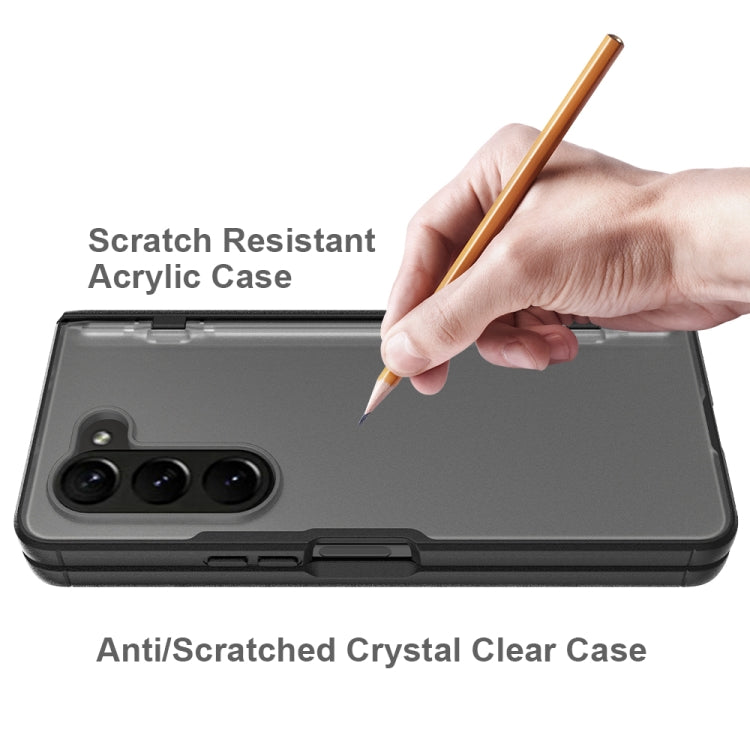 For Samsung Galaxy Z Fold5 Frosted PC+TPU Folding Phone Case with Hinge