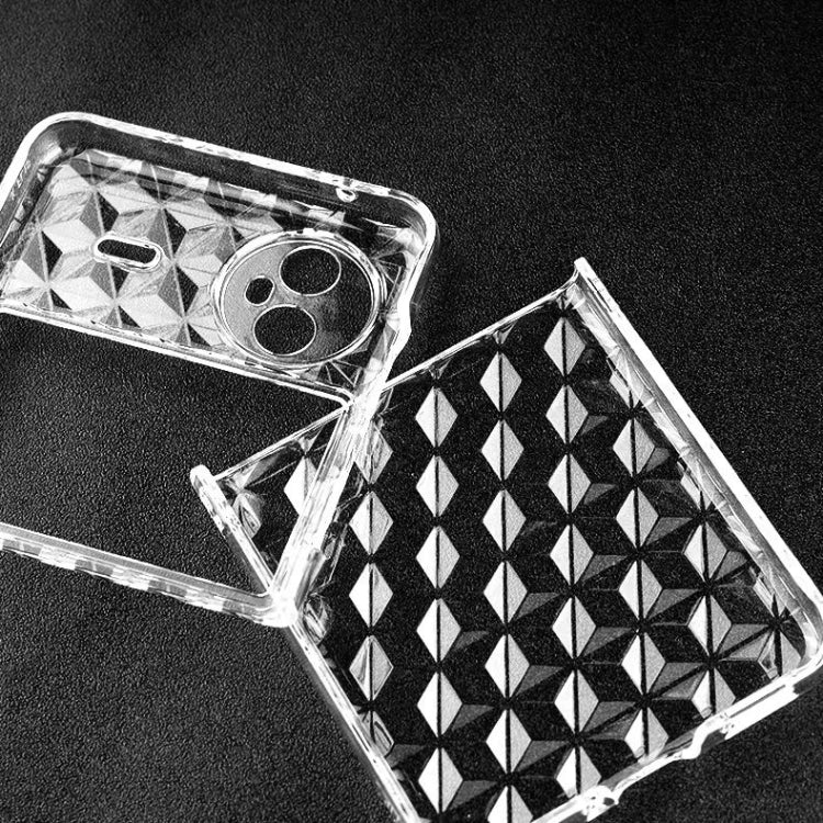 For vivo X Flip Transparent Diamond Texture PC Phone Case