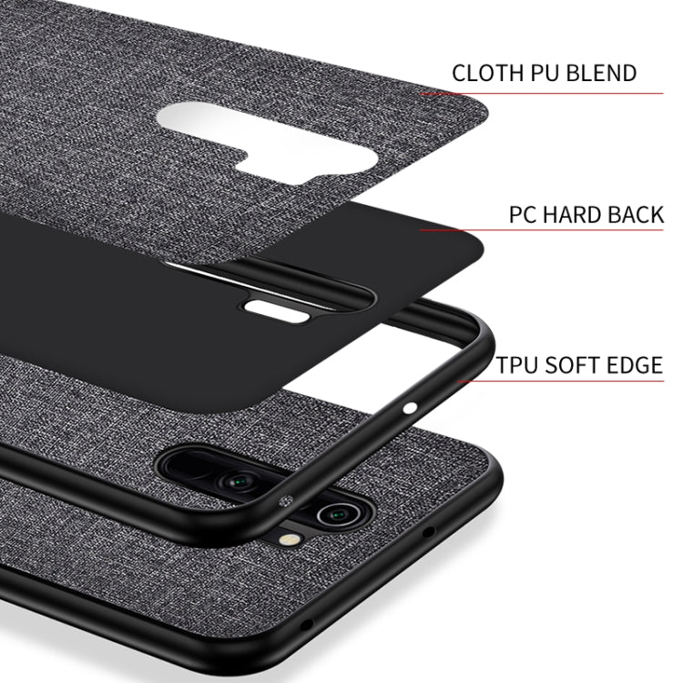 For Xiaomi Redmi 9 Shockproof Cloth Texture PC+ TPU Protective Case