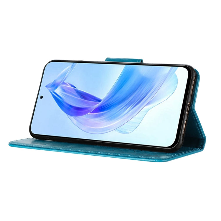 For Honor 90 Lite Butterfly Flower Pattern Flip Leather Phone Case