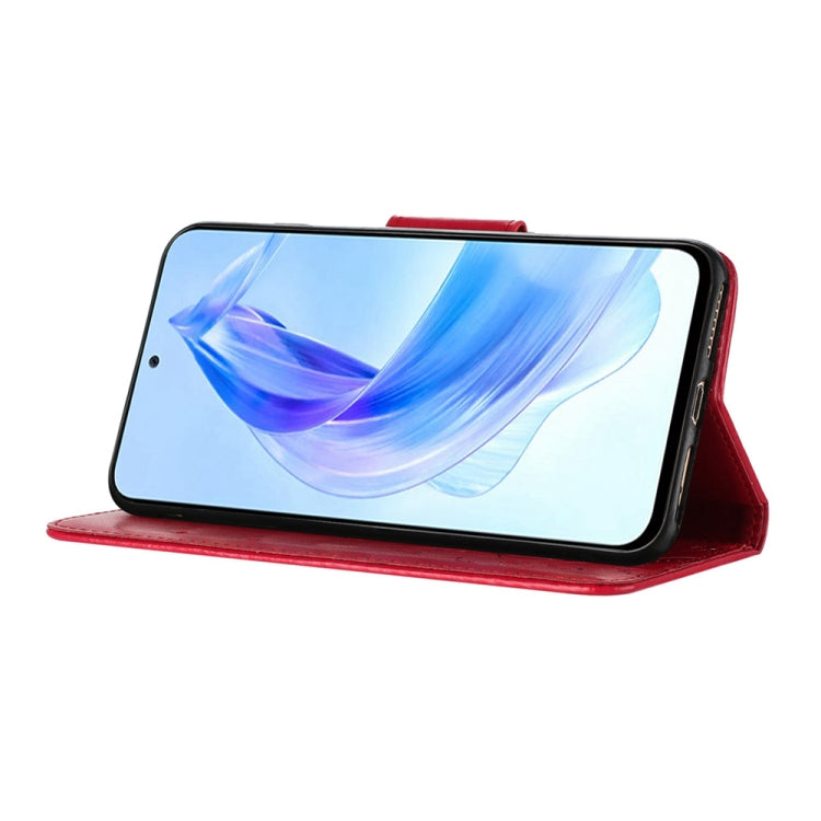 For Honor 90 Lite Butterfly Flower Pattern Flip Leather Phone Case