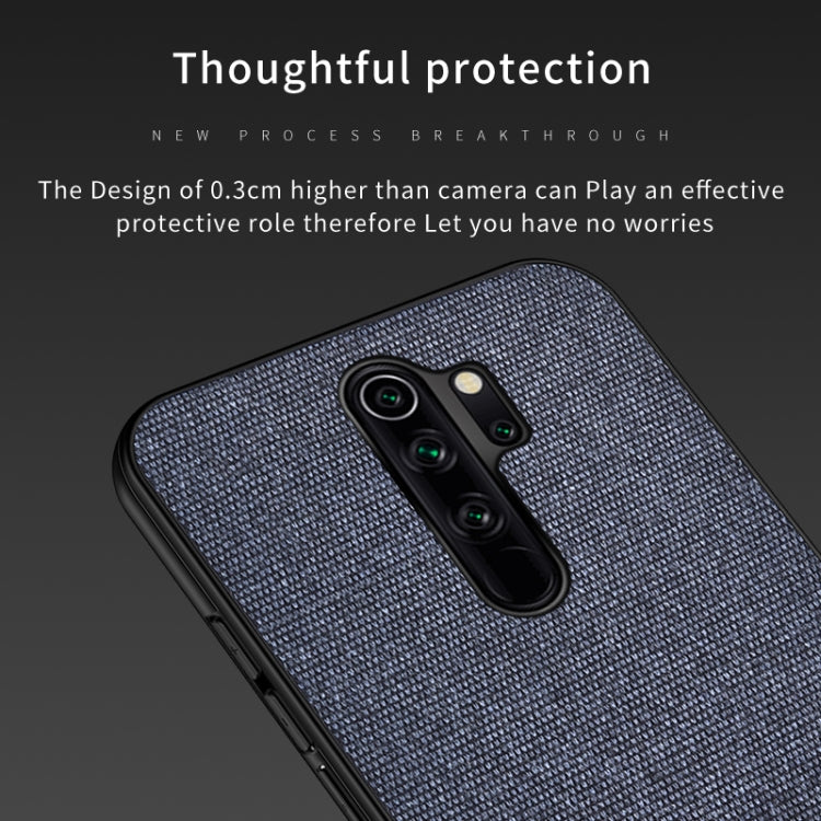 For Xiaomi Redmi 9 Shockproof Splicing PU + Cloth Texture PC + TPU Protective Case