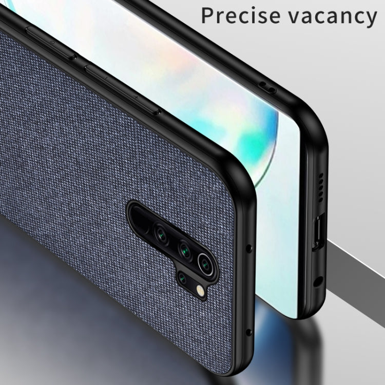 For Xiaomi Redmi 9 Shockproof Splicing PU + Cloth Texture PC + TPU Protective Case