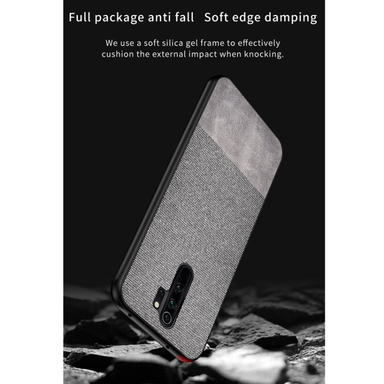 For Xiaomi Redmi 9 Shockproof Splicing PU + Cloth Texture PC + TPU Protective Case