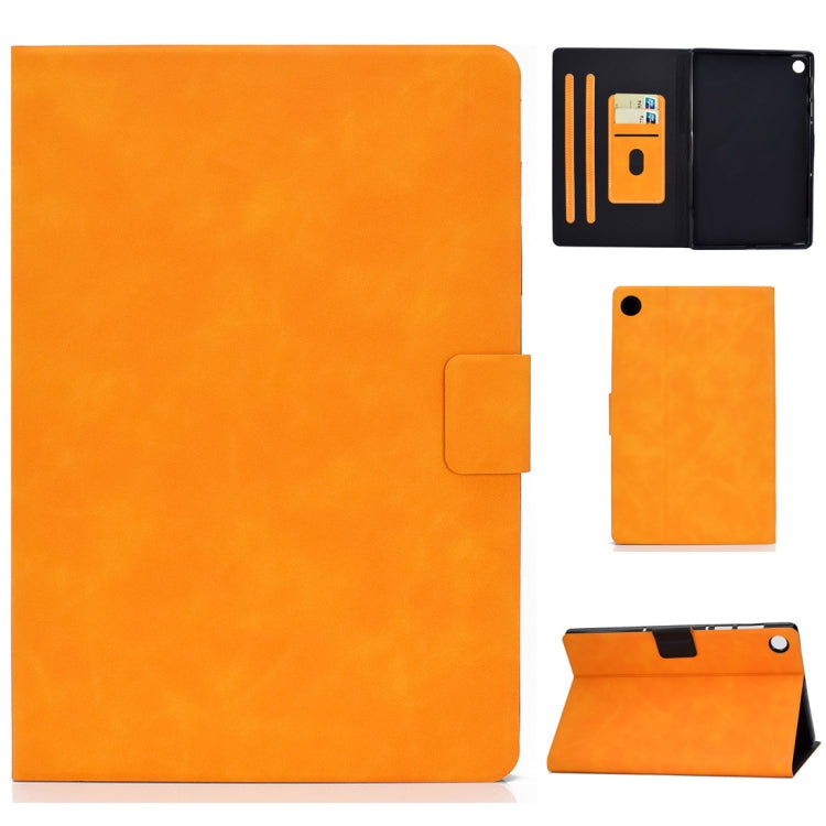 For Lenovo M10 Plus TB-X606F Cowhide Texture Horizontal Flip Leather Case with Holder & Card Slots & Sleep / Wake-up Function