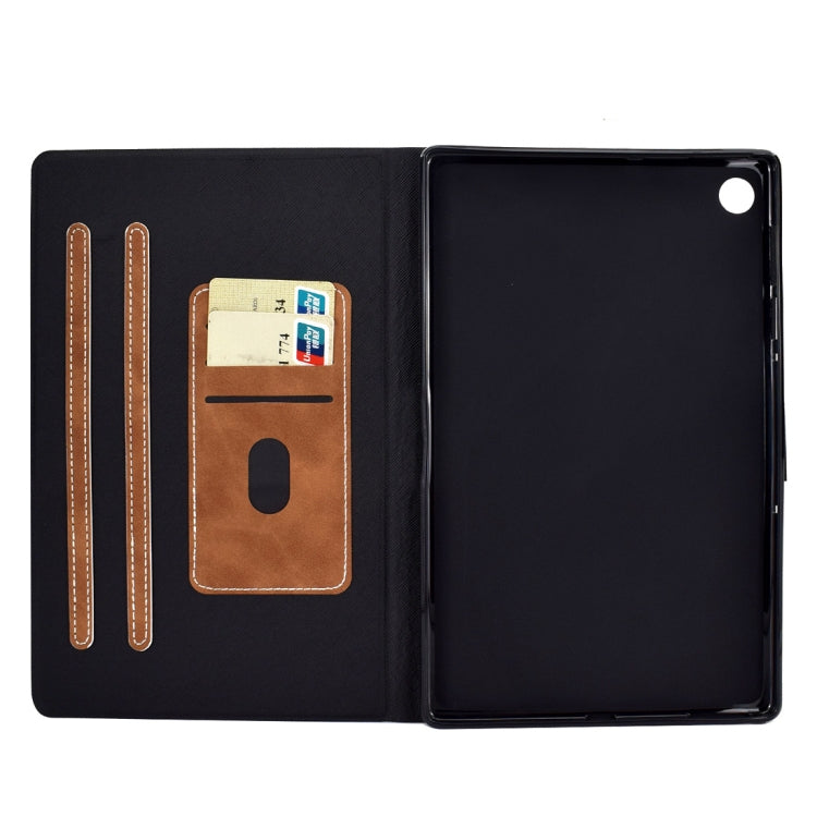 For Lenovo M10 Plus TB-X606F Cowhide Texture Horizontal Flip Leather Case with Holder & Card Slots & Sleep / Wake-up Function