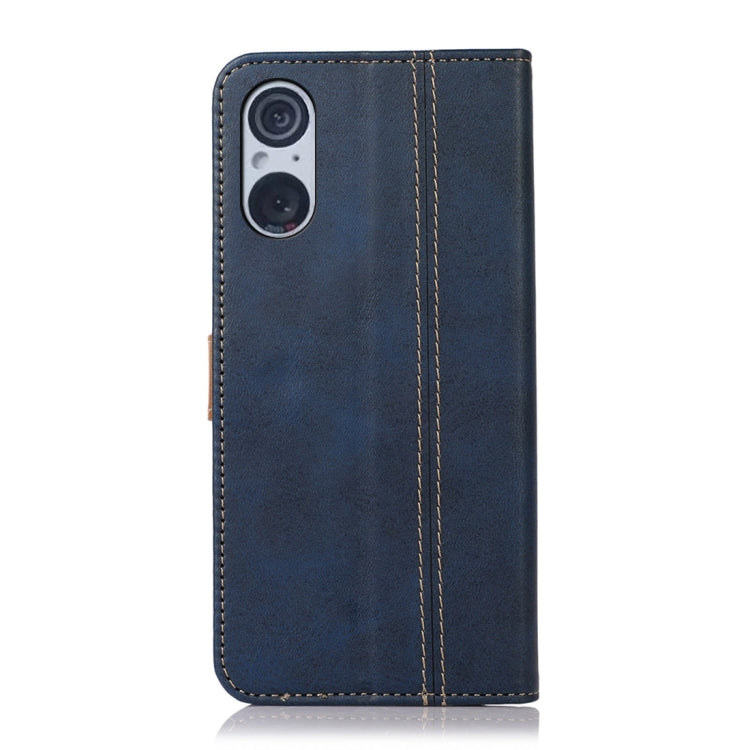 For Sony Xperia 5 V Stitching Thread Calf Texture Leather Phone Case