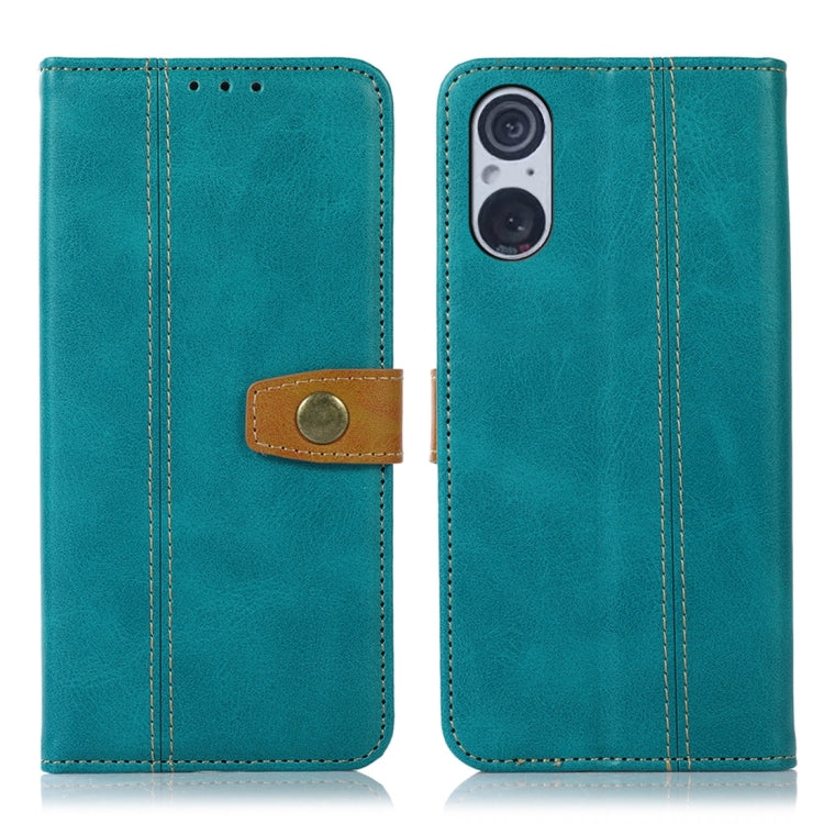 For Sony Xperia 5 V Stitching Thread Calf Texture Leather Phone Case
