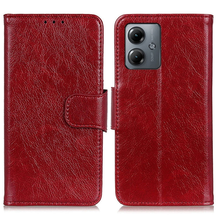 For Motorola Moto G14 4G Nappa Texture Flip Leather Phone Case