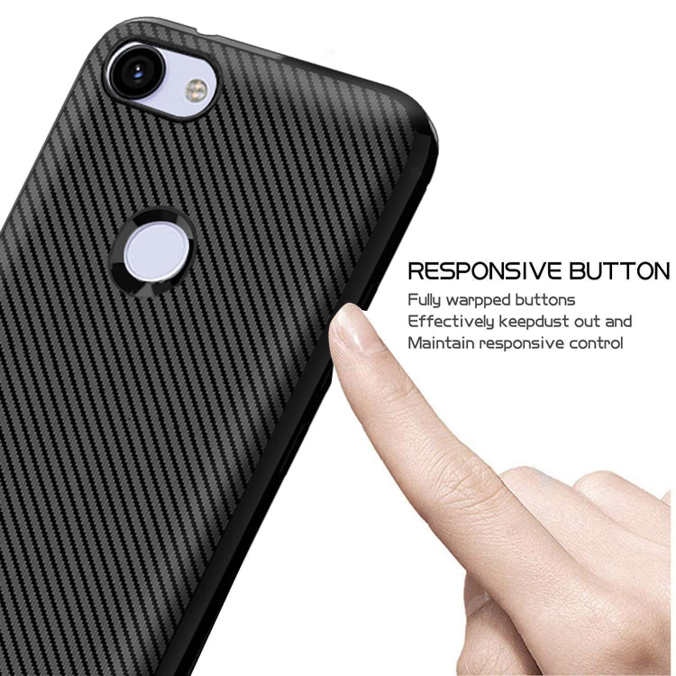 For Motorola Moto E6 Play Carbon Fiber Texture Shockproof TPU Protective Case