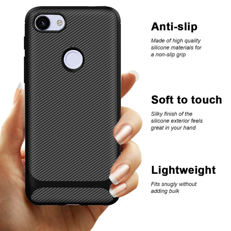 For Motorola Moto E6 Play Carbon Fiber Texture Shockproof TPU Protective Case