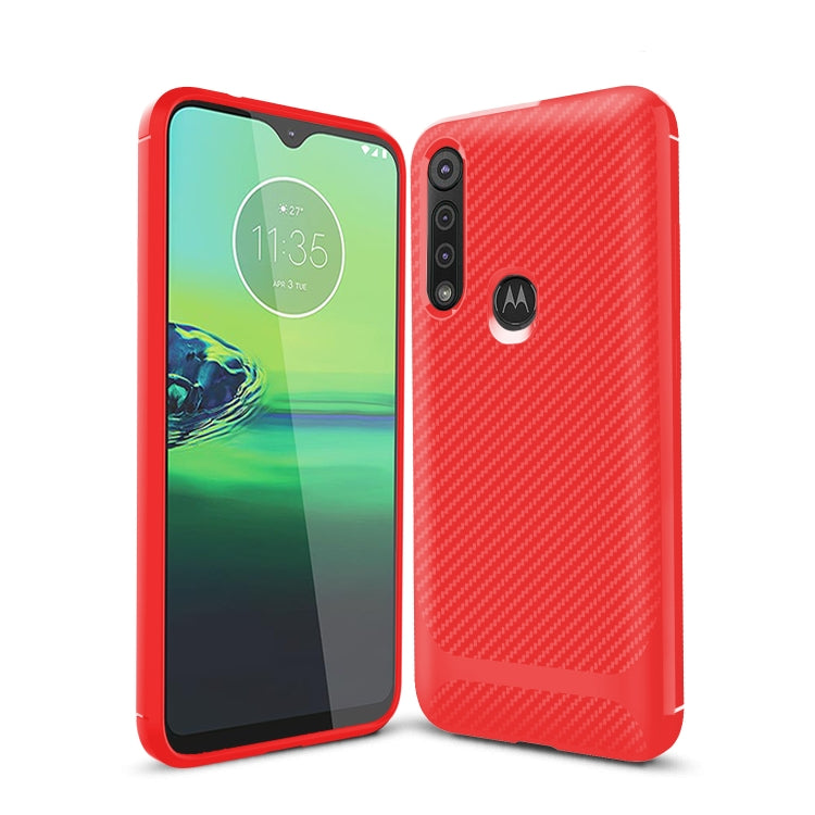 For Motorola Moto G8 Play / One Macro Carbon Fiber Texture Shockproof TPU Protective Case